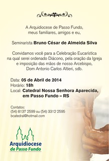 Convite Ordenação Diaconal Bruno Silva